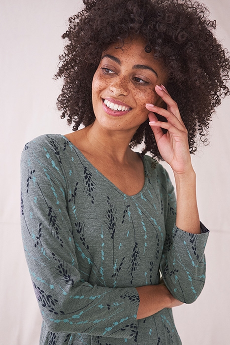 TESS ECO VERO JERSEY DRESS GREY MULTI 4