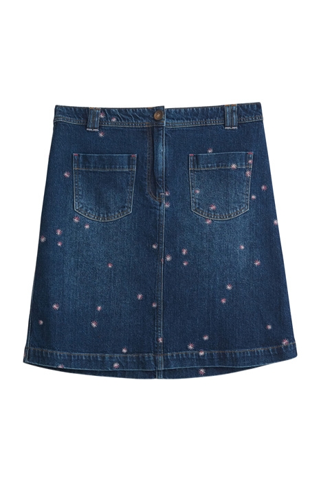 MELODY EMBROIDERED DENIM SKIRT MID DENIM 1