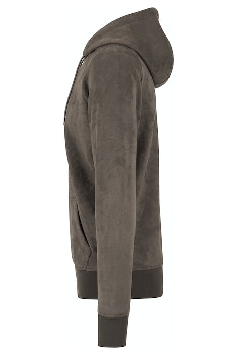 IMITATION SUEDE HOODY OLIVE 6