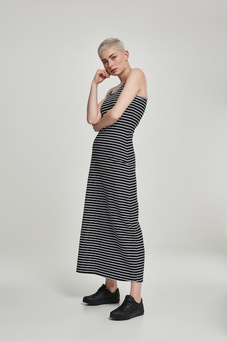 LADIES LONG RACER BACK DRESS BLACK/WHITE 6