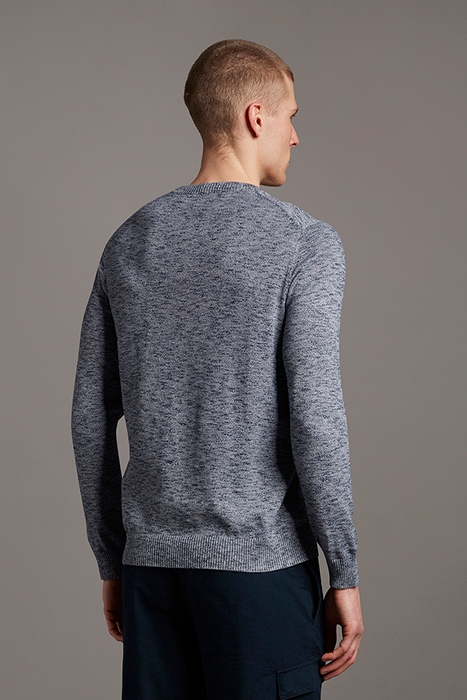 COTTON KNITTED CREW NECK JUMPER NAVY 2
