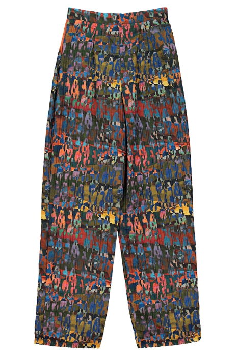 WOMEN'S WIDE LEG CAMOU PANTS WITH LEATHER POCKETS CAMOU PRIN 2