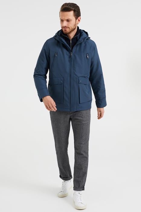 HEREN KORTE PARKA MET CAPUCHON DARK BLUE 4