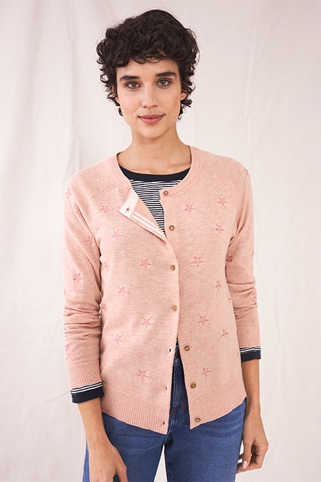 LULU EMBROIDERED CARDI PINK 2