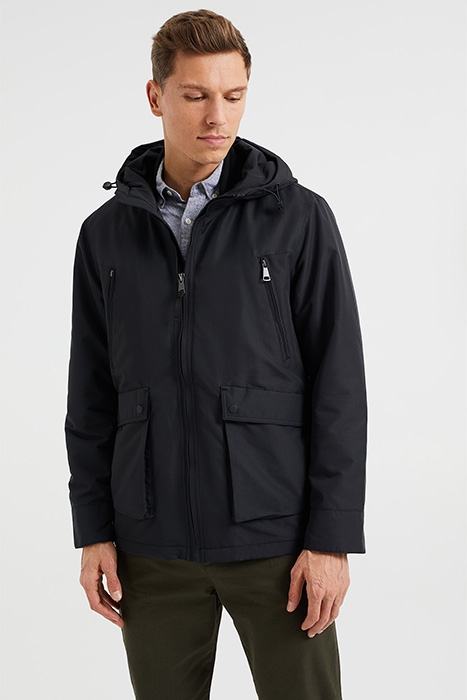 HEREN KORTE PARKA MET CAPUCHON BLACK 2