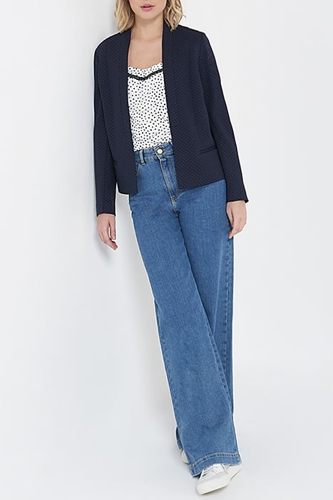 MINIMALIST NAVY JACQUARD KNIT SUIT JACKET 3