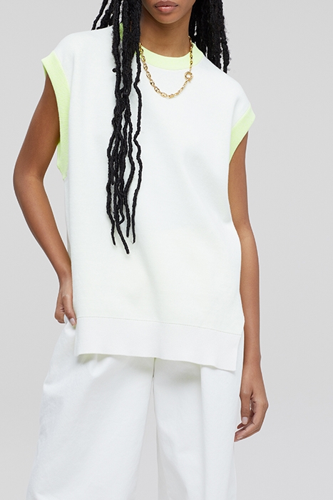 WOMEN VEST CREW NECK IVORY 1