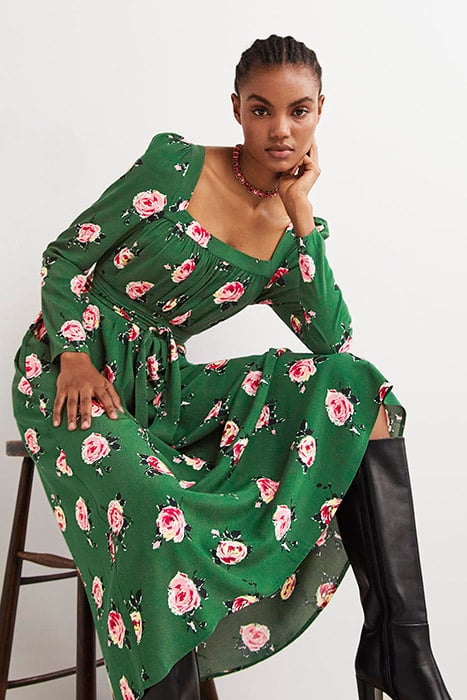 SQUARE NECK MAXI DRESS GRN 4