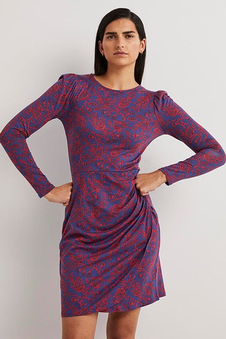 RUCHED JERSEY MINI DRESS BLU 1