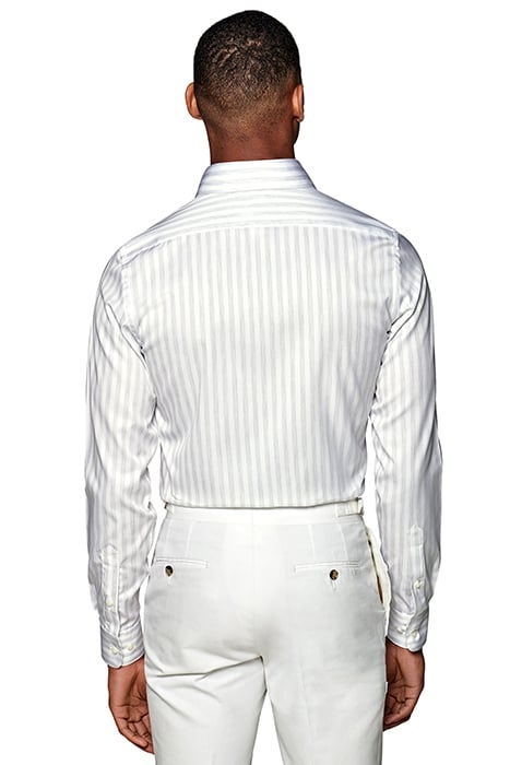 Light Grey Striped Extra Slim Fit Shirt 3