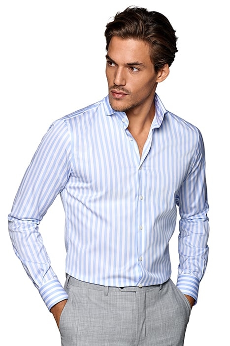 Light Blue Striped Extra Slim Fit Shirt 1