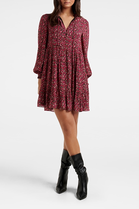 NOLA TIERED SMOCK MINI DRESS ROUGE ADDISON DITSY 3