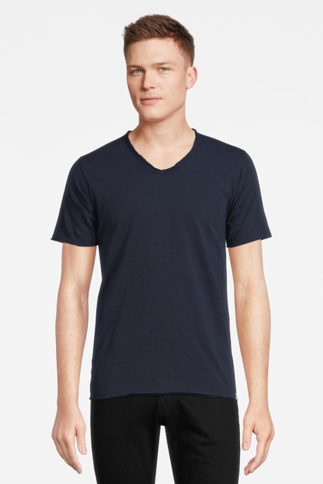 BASIC V-NECK TEE SLUB JERSEY DK. NAVY 2
