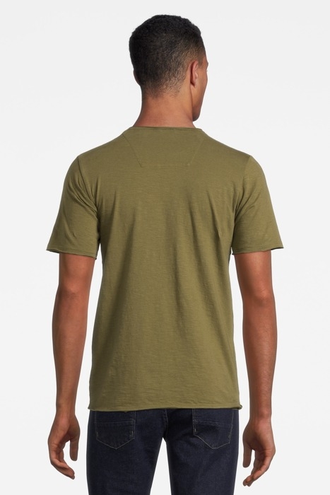 BASIC ROUND NECK TEE SLUB JERSEY ARMY GREEN 3