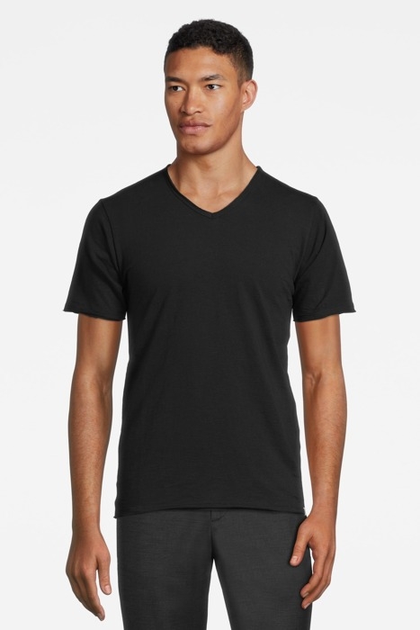 BASIC V-NECK TEE SLUB JERSEY BLACK 2