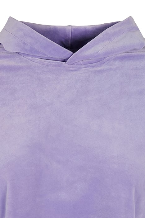LADIES CROPPED VELVET OVERSIZED HOODY LAVENDER 8