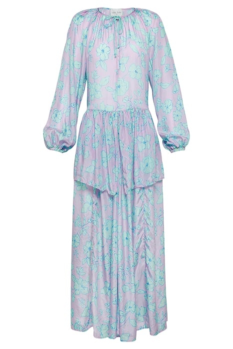 "TRUE COLORS" PRINT HABOTAI SILK DRESS MOJITO 1