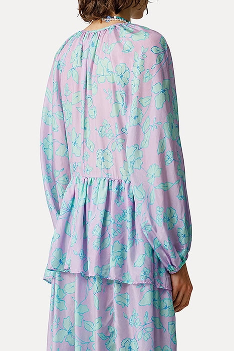 "TRUE COLORS" PRINT HABOTAI SILK DRESS MOJITO 4