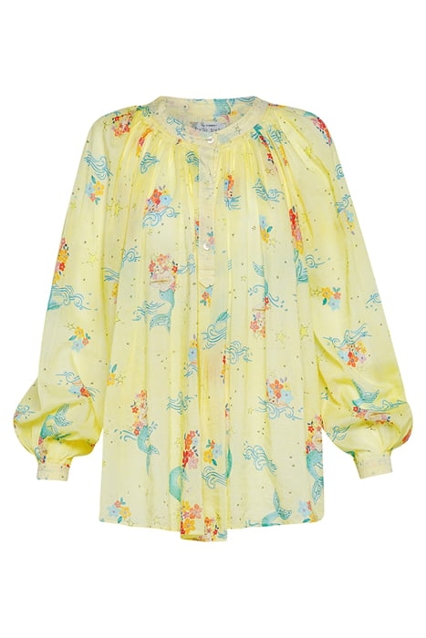 "THE MERMAIDS SONG" PRINT VOILE BOHEMIAN SHIRT ARIA 1