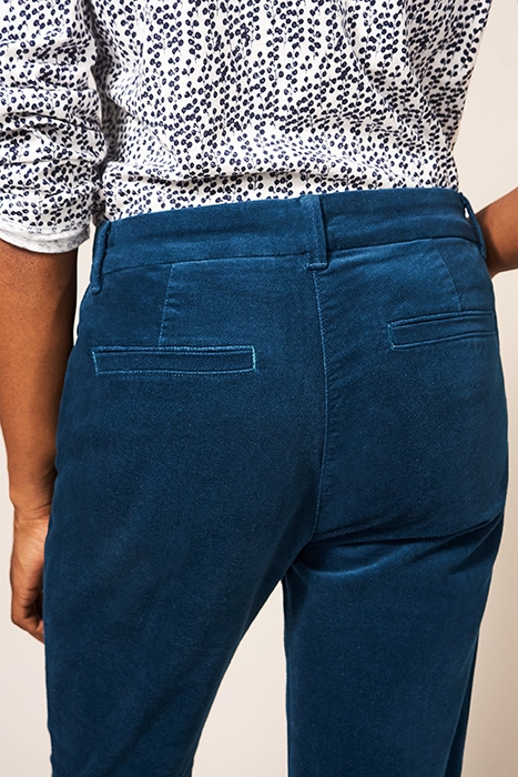 SIENNA STRETCH VELVET TROUSERS DK TEAL 4