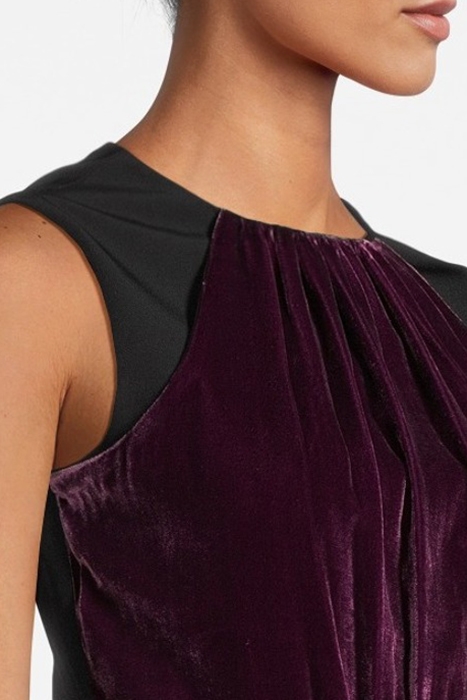 WOMEN‘S VELVET EVENING GOWN CHERRY/BLACK 5