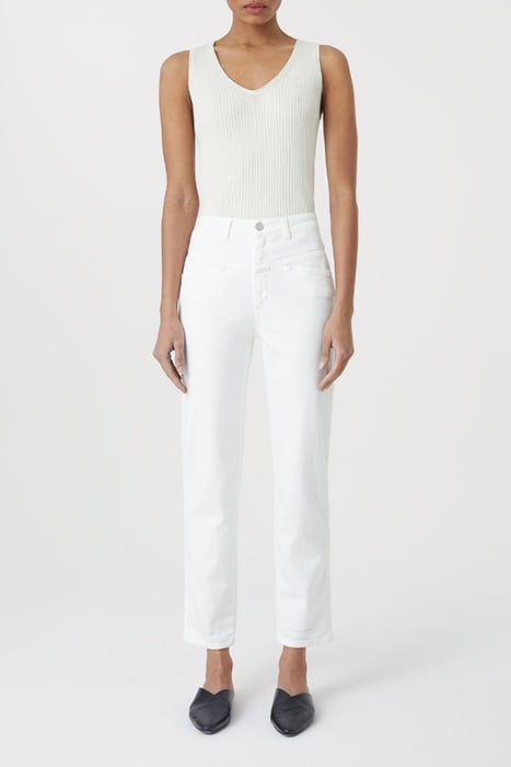 WOMEN PEDAL PUSHER JEANS WHITE 4