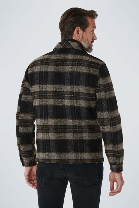 JACKET SHORT FIT KNITTED CHECK WITH WOOL BLACK 3