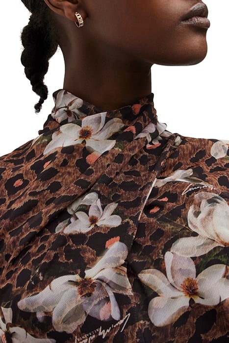 TIA ALESSANDRA DRESS ANIMAL BROWN 5