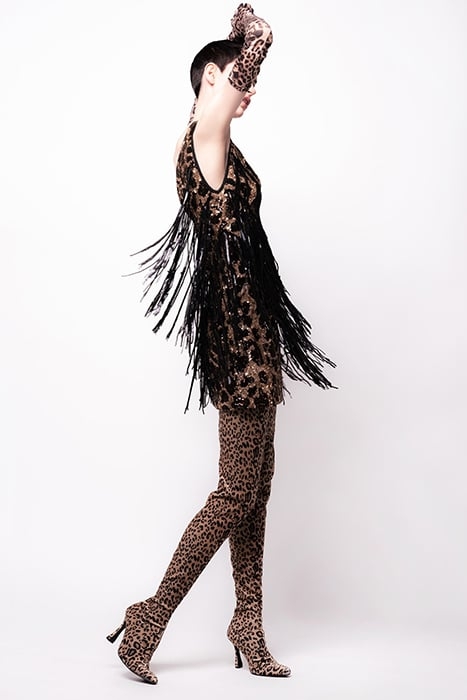 LONGAN 1 ABITO PAILLETTES MACU MULTI BEIGE/BLACK 3