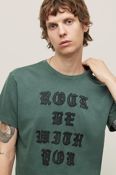 SS RAW EDGE TEE - ROCK BE WITH YOU DARK MOSS 6