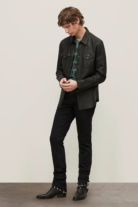 SS RAW EDGE TEE - ROCK BE WITH YOU DARK MOSS 5