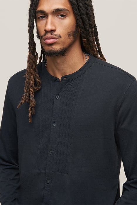 STETSON LS BURNOUT SHIRT WITH PINTUCK NAVY 5