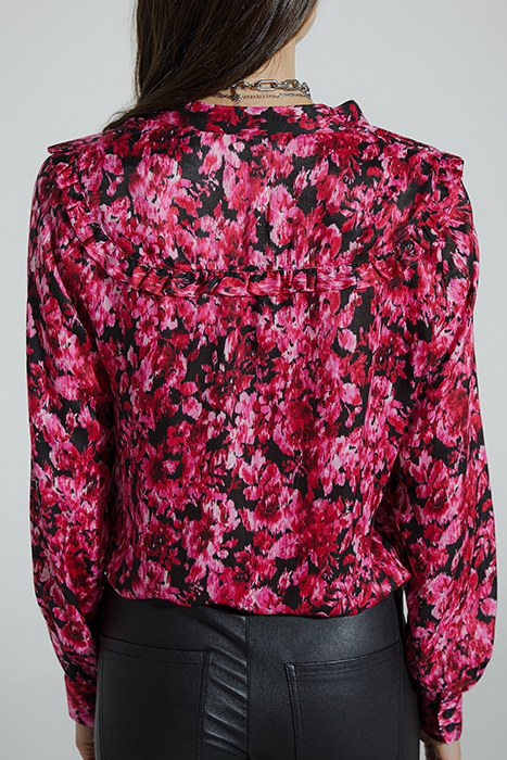 PINK FLORAL PRINT VISCOSE SILK BLOUSE 2