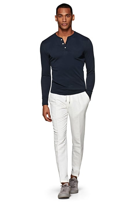 NAVY HENLEY T SHIRT 2