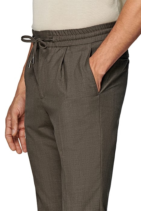 MID BROWN DRAWSTRING AMES TROUSERS 5