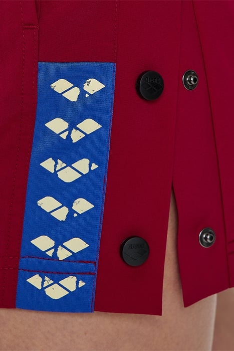 WOMEN'S ARENA ICONS ROMPER SOLID BURGUNDY NEON BLUE BUTTER 6