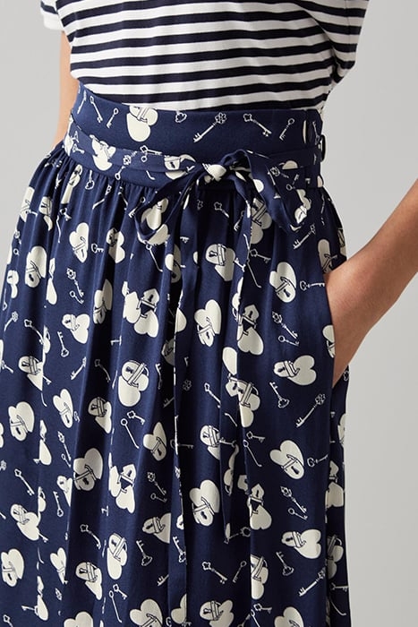 VALERIE MIDI SKIRT NAVY/CREAM 4