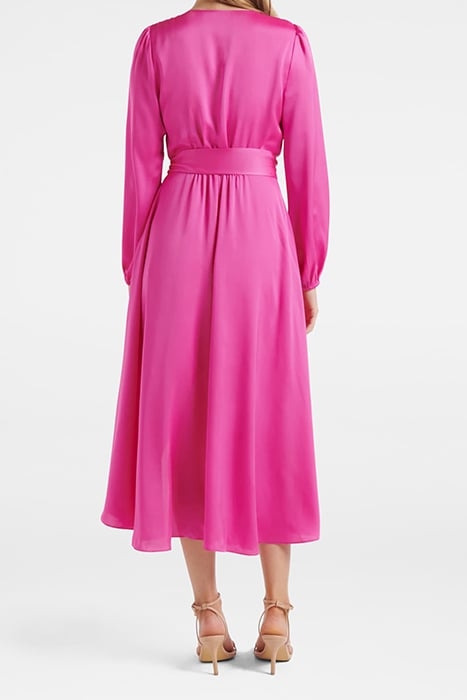MARILYN SATIN WRAP MIDI DRESS VALLEY PINK 2