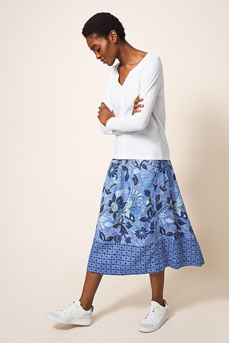 CIARA LINEN SKIRT BLUE 2