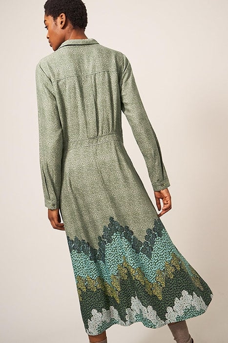 RENEE MIDI SHIRT DRESS GREEN MULTI 2