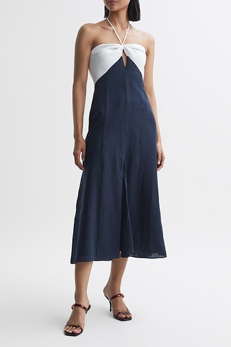 SIAN DRESS NAVY/WHITE 1