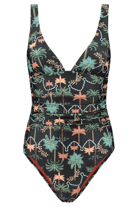 LADIES LARA SWIMSUIT JAIPUR PALM BLACK 5