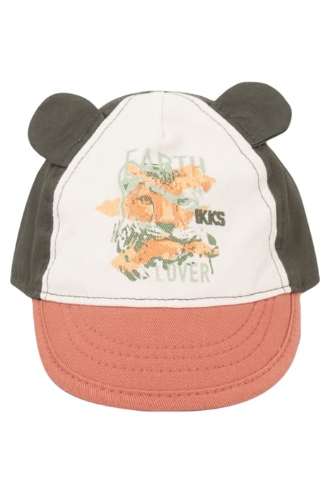 BABY BOYS’ ORANGE, WHITE AND KHAKI CAP 2