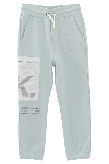 BOYS’ AQUA GREEN JOGGERS WITH NYLON CHEQUERED POCKET 1