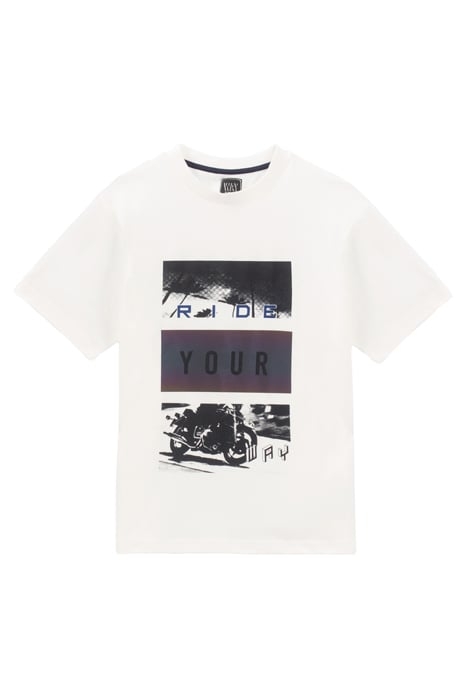 BOYS’ WHITE RIDER TRIPTYCH IMAGE T-SHIRT 1