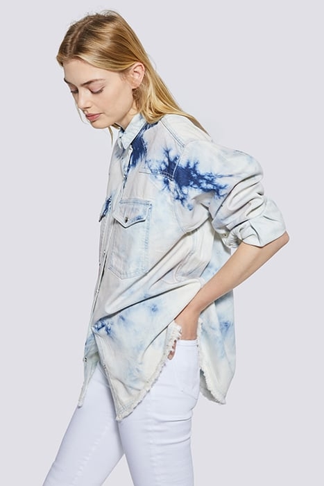 INOLA DENIM JACKET IN BLUE/PINK 5