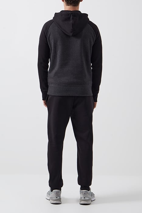 LOGO OVERHEAD RAGLAN SWEAT HOODIE BLACK/CHARCOAL MEL 2