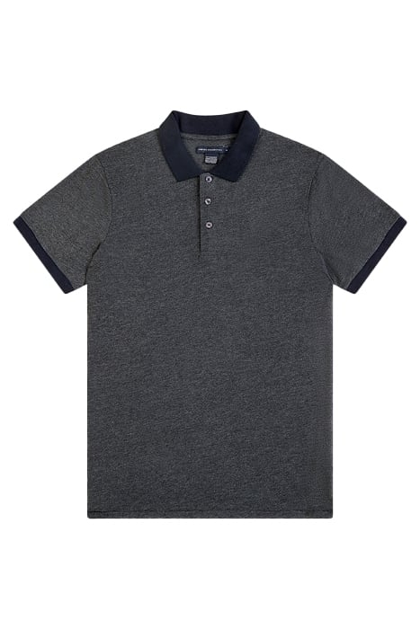 CONTRAST COLLAR POLO SHIRT CHARCOAL MEL/DK NAVY 3
