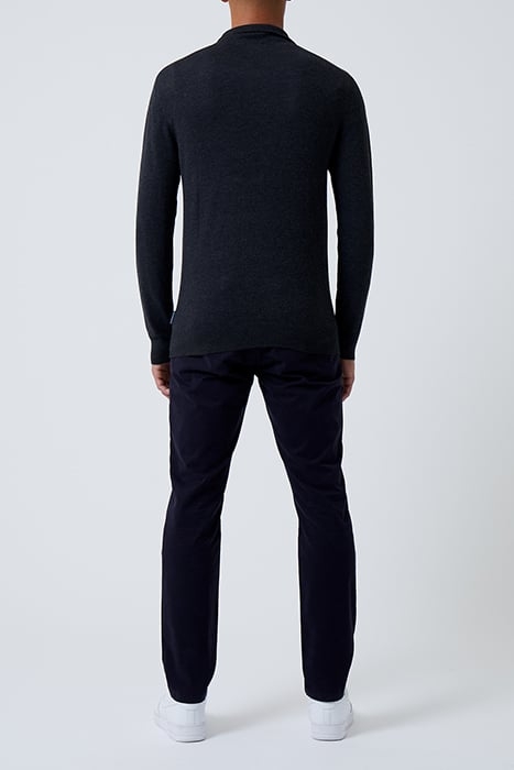 HALF ZIP KNIT SWEATER CHARCOAL MEL 2