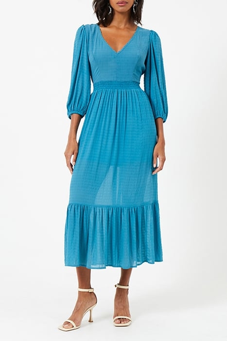 CORA TIERED MIDI DRESS MOSAIC BLUE 1